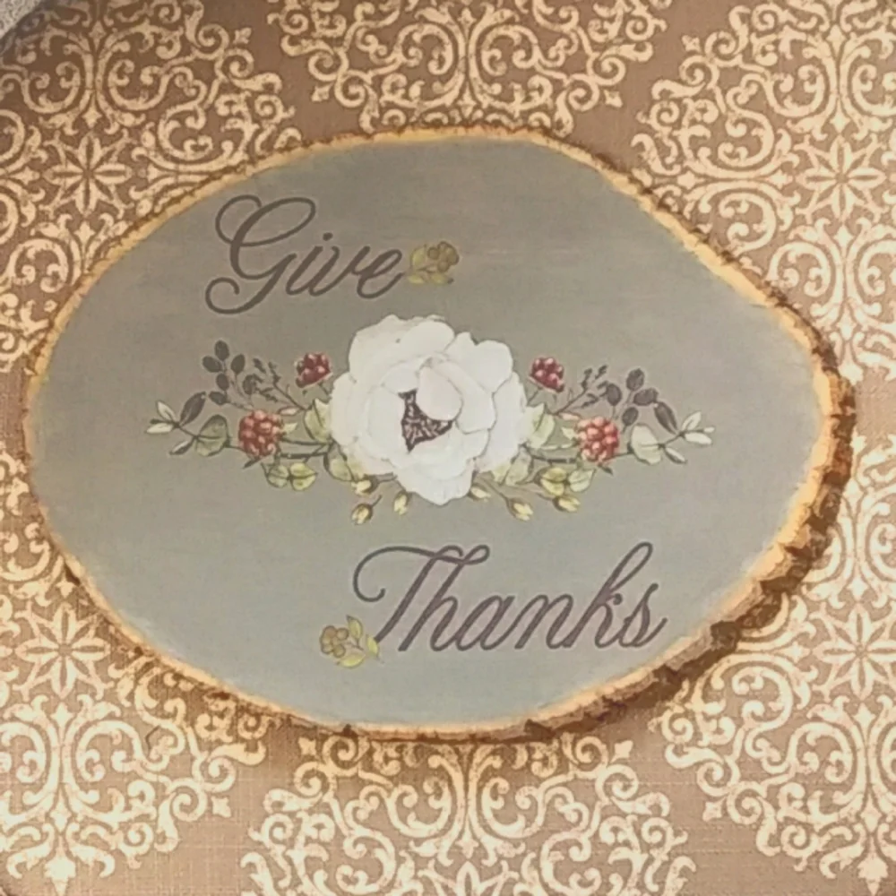 Give Thanks Handmade Wood Sign/Decor NWOT
